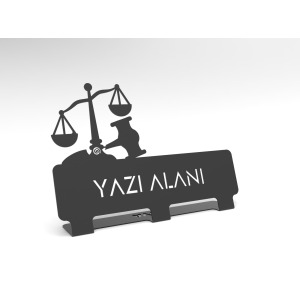 Kişiye Özel Ofis İçin Metal Masaüstü İsimlik Adalet Avukatlar Savcılar Tasarımlı