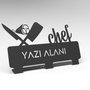 Kişiye Özel Hediyelik Ofis Için Metal İsimlik Chef Aşçı Restoran Tasarımlı