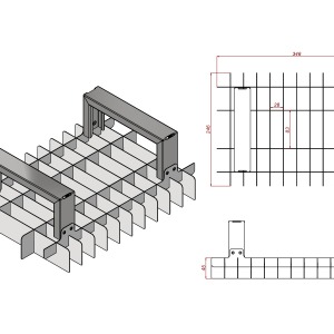 Şam Tatlısı Dilimleme Bıçağı Paslanmaz Çelik Dilimleme Aparatı 25x35 Tepsi 3x12 Dilim