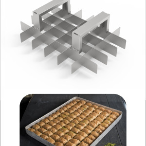Baklava Dilimleme Bıçağı Paslanmaz Çelik Baklava Dilimi İz Çıkarma Bıçağı, 30x40 Tepsi 5x6 dilim