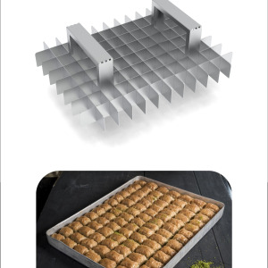 Baklava Dilimleme Bıçağı Paslanmaz Çelik Baklava Dilimi İz Çıkarma Bıçağı 35 x 45 tepsi 8x12 Dilim