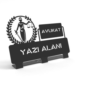 Kişiye Özel Hediyelik Ofis Için Metal İsimlik Avukat Savcı Adalet Tasarımlı