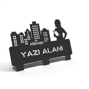 Kişiye Özel Hediyelik Ofis Için Metal İsimlik İnşaat Mühendisi Mimar Tasarımlı