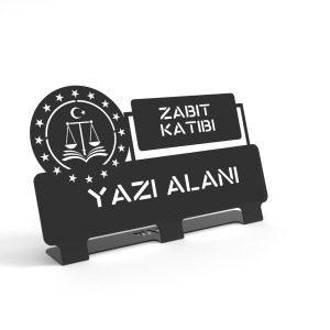 Kişiye Özel Hediyelik Ofis Için Metal İsimlik Adalet Bakanlığı Savcı İcra Tasarımlı