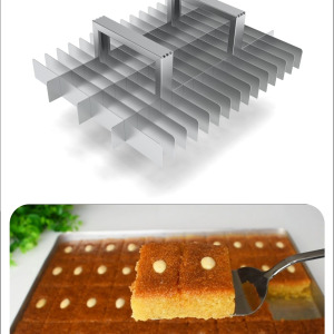Şam Tatlısı Dilimleme Bıçağı Paslanmaz Çelik Dilimleme Aparatı 35x45 Tepsi 4x16 Dilim