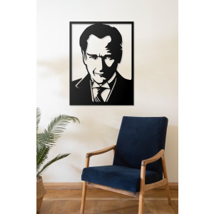 Atatürk Portresi Tasarımlı Metal Duvar Tablosu Dekoru