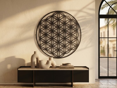 Modern Metal Yaşam Çiçeği Duvar Tablosu Dekoratif Salon Ofis Hediyelik Duvar Dekoru