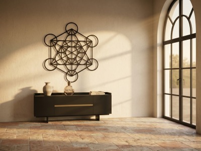 Modern Metal Metatron Küpü Duvar Tablosu Kutsal Geometri Salon Ofis Hediyelik Duvar Dekoru