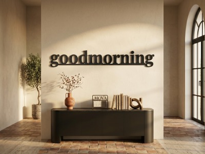 Modern Metal Good Morning Duvar Yazısı Mutfak Yatak Odası Cafe Dekoratif Tablo Duvar Dekoru
