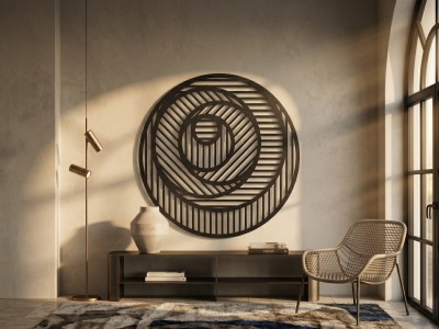 Modern Metal Soyut Spiral Duvar Tablosu Yuvarlak Geometrik Çizgili Salon Ofis Duvar Dekoru