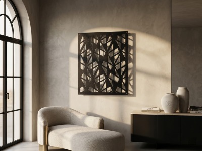 Modern Metal Soyut Geometrik Kristal Desenli Duvar Tablosu Kare Salon Ofis Duvar Dekoru