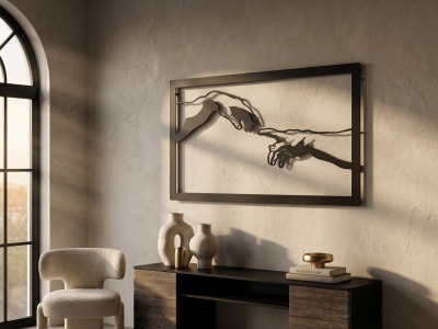 Modern Metal Adem'in Yaratılışı Michelangelo Duvar Tablosu Sanatsal Salon Ofis Duvar Dekoru