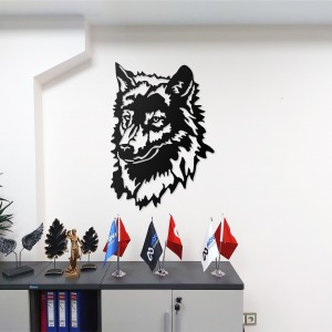 Kurt Tasarımlı Metal Duvar Tablosu Dekoru