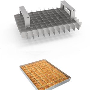 Baklava Dilimleme Bıçağı Paslanmaz Çelik Baklava Dilimi İz Çıkarma Bıçağı, 35x45 Tepsi 9x12 Dilim