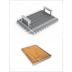 Baklava Dilimleme Bıçağı Paslanmaz Çelik Baklava Dilimi İz Çıkarma Bıçağı 35 x 45 tepsi 7x13 Dilim